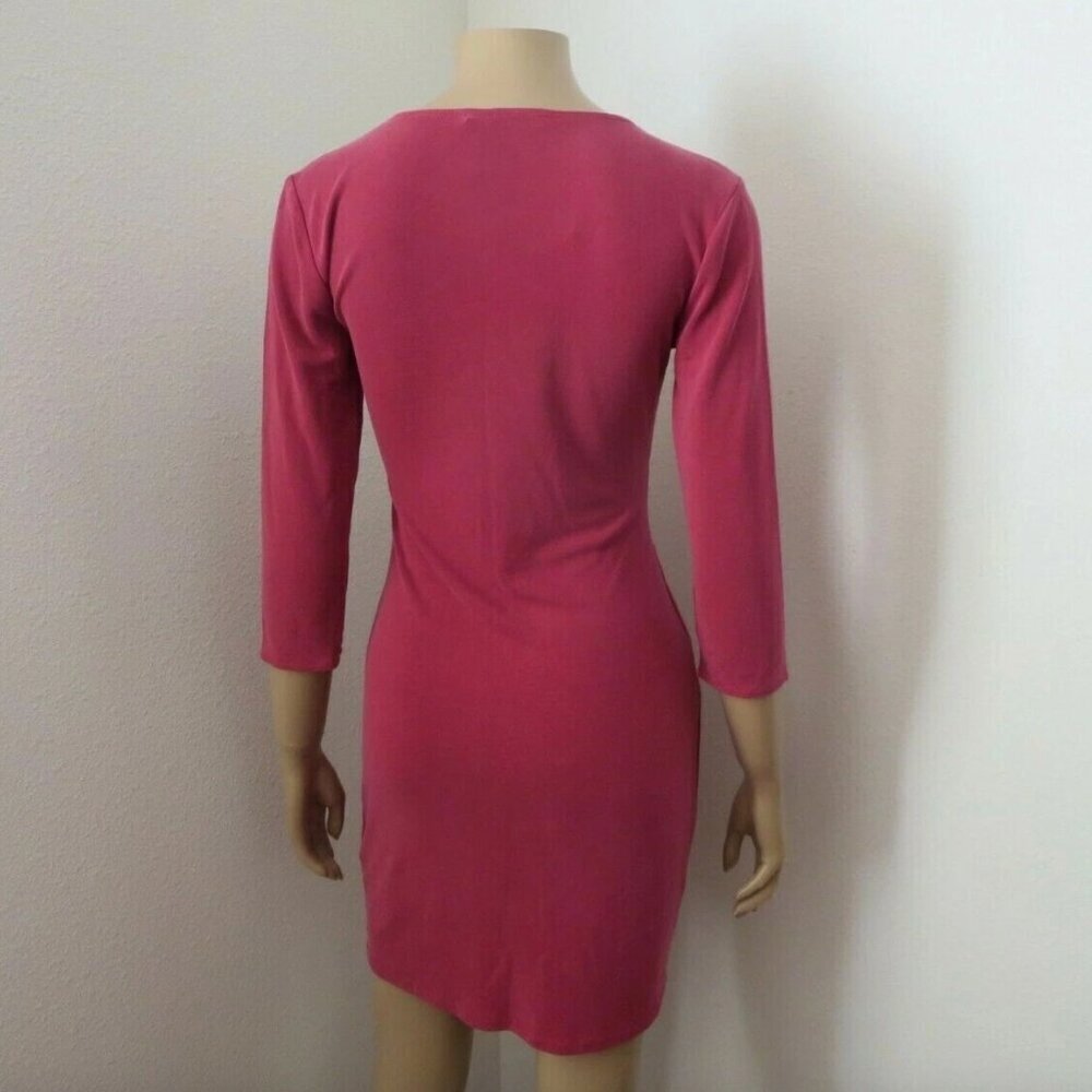 NWT Abercrombie Womens Knot Front T-Shirt Tee Dress Size XS S M Red 3/4 Sleeve - Picture 6 of 6